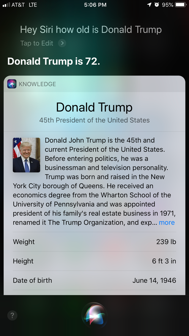 Illustration for article titled Siri Pulls Up Image of an Actual Dick When Asked About Trump
